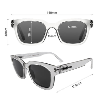London Mole Tricky Sunglasses Gloss Transparent / Black V398-LM-STRI-T-K