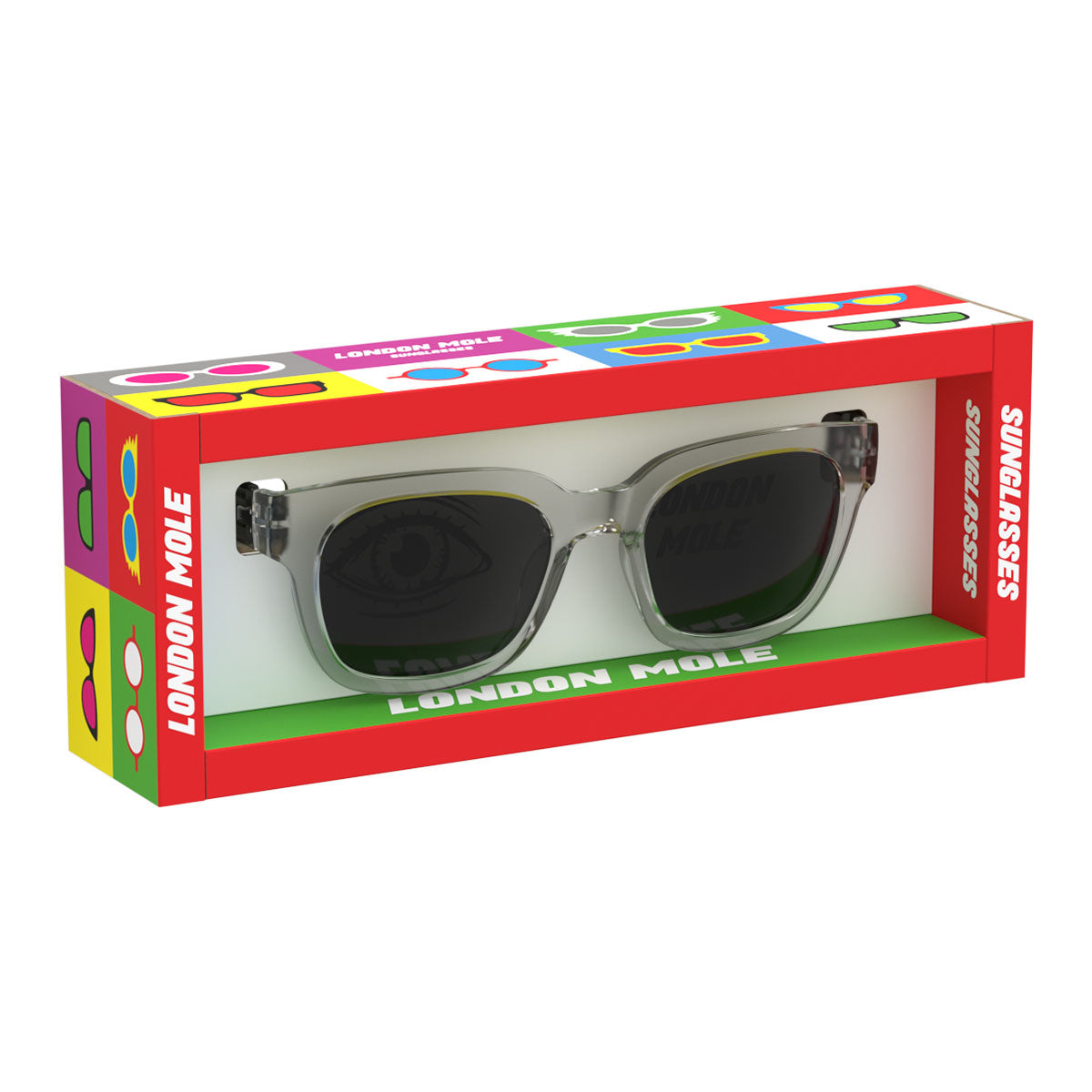 London Mole Tricky Sunglasses Gloss Transparent / Black V398-LM-STRI-T-K