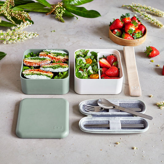 Monbento Mb Square Bento Box - Bi-Colour Green V398-MO-13010081