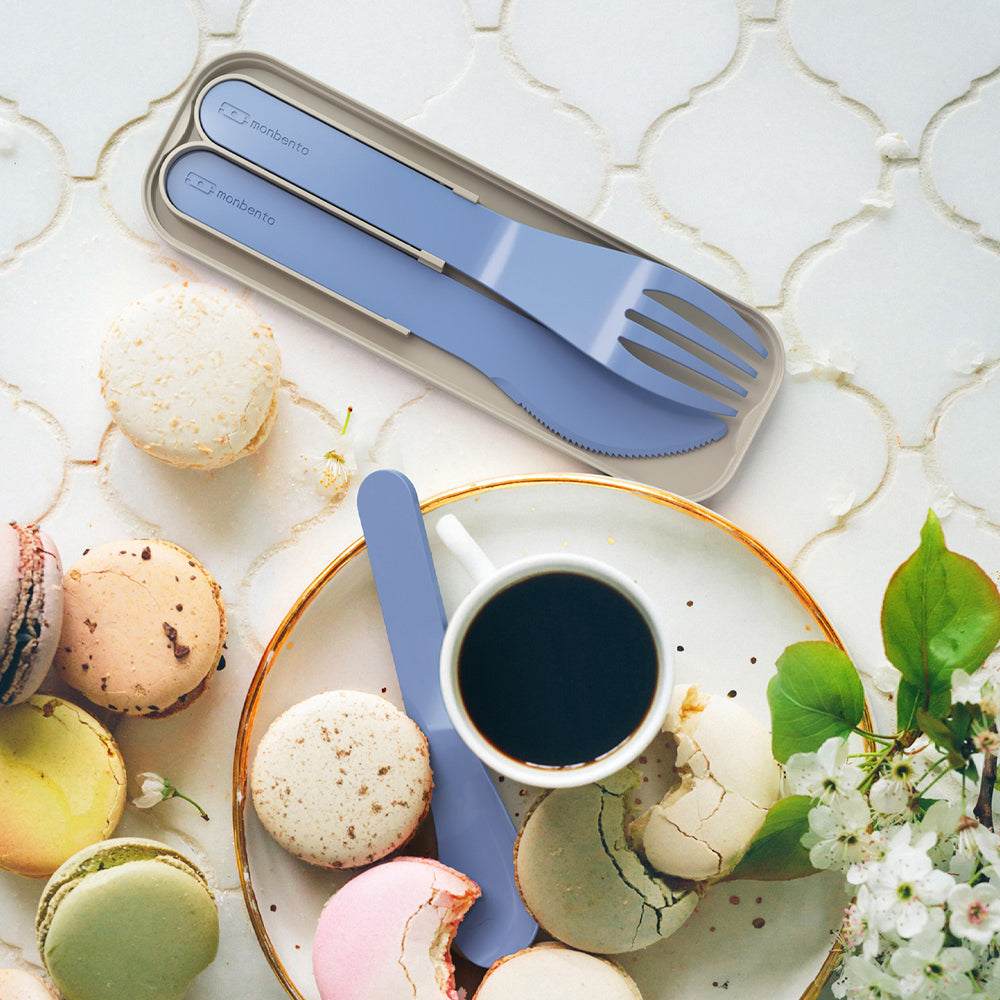 Monbento Mb Pocket Plastic Cutlery Set - Colour Blue Infinity V398-MO-24050028