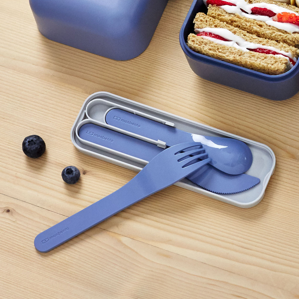 Monbento Mb Pocket Plastic Cutlery Set - Colour Blue Infinity V398-MO-24050028
