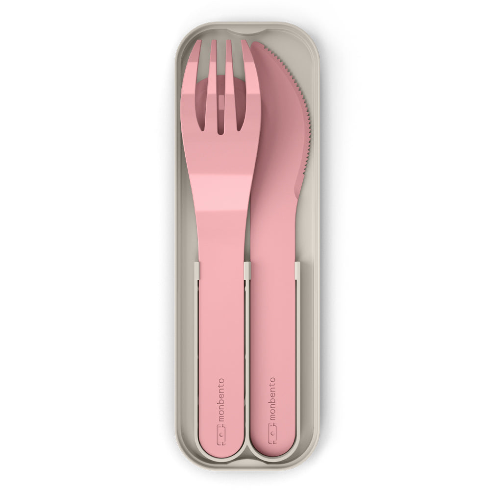 Monbento Mb Pocket Plastic Cutlery Set - Colour Pink Blush V398-MO-24050029