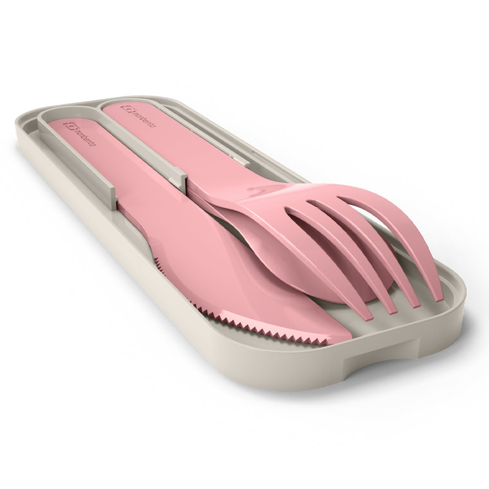 Monbento Mb Pocket Plastic Cutlery Set - Colour Pink Blush V398-MO-24050029