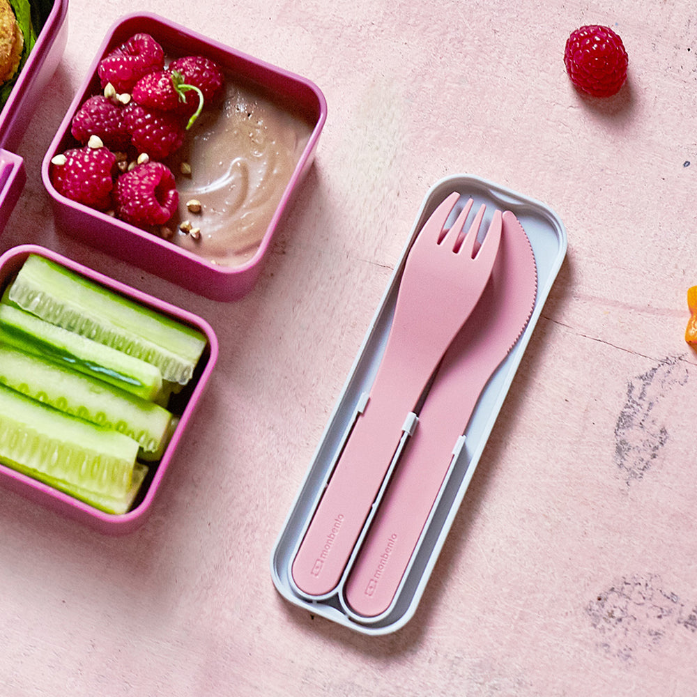Monbento Mb Pocket Plastic Cutlery Set - Colour Pink Blush V398-MO-24050029
