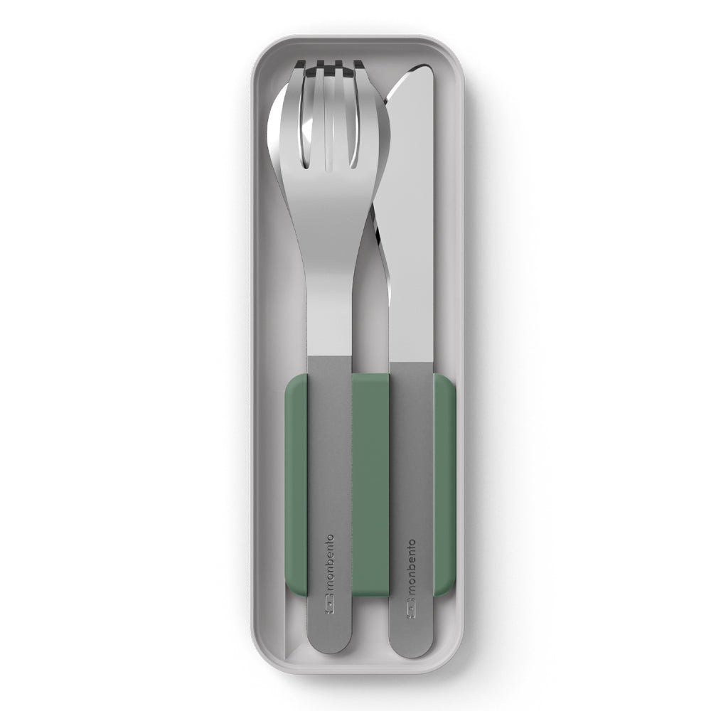 Monbento Mb Slim Box - Trio Knife - Green Natural V398-MO-50300044