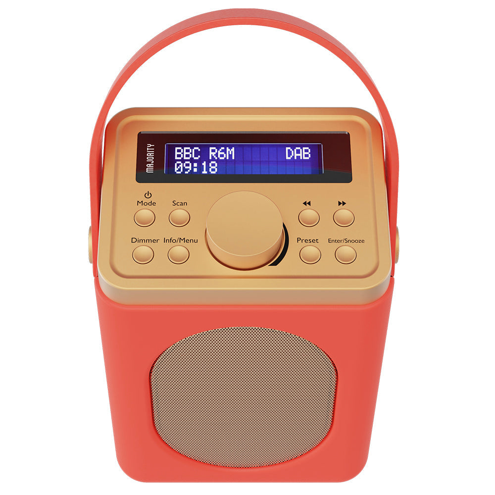 Majority Little Shelford Bluetooth & DAB Radio with Bluetooth-Red V398-MY-1000002724