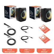 Majority PS100 - Bundled Party Speaker 40w Bluetooth Karaoke-DJ-Party-PA System - Black V398-MY-1000002979-2P