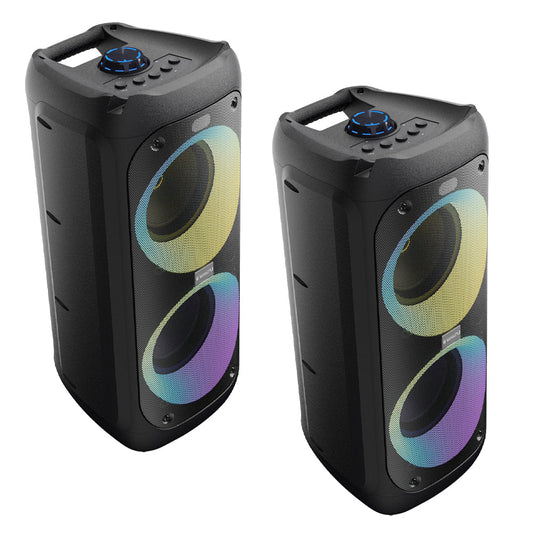 Majority PS200 -Bundled Party Speaker 100w Bluetooth Karaoke-DJ-Party-PA System - Black V398-MY-1000002980-2P