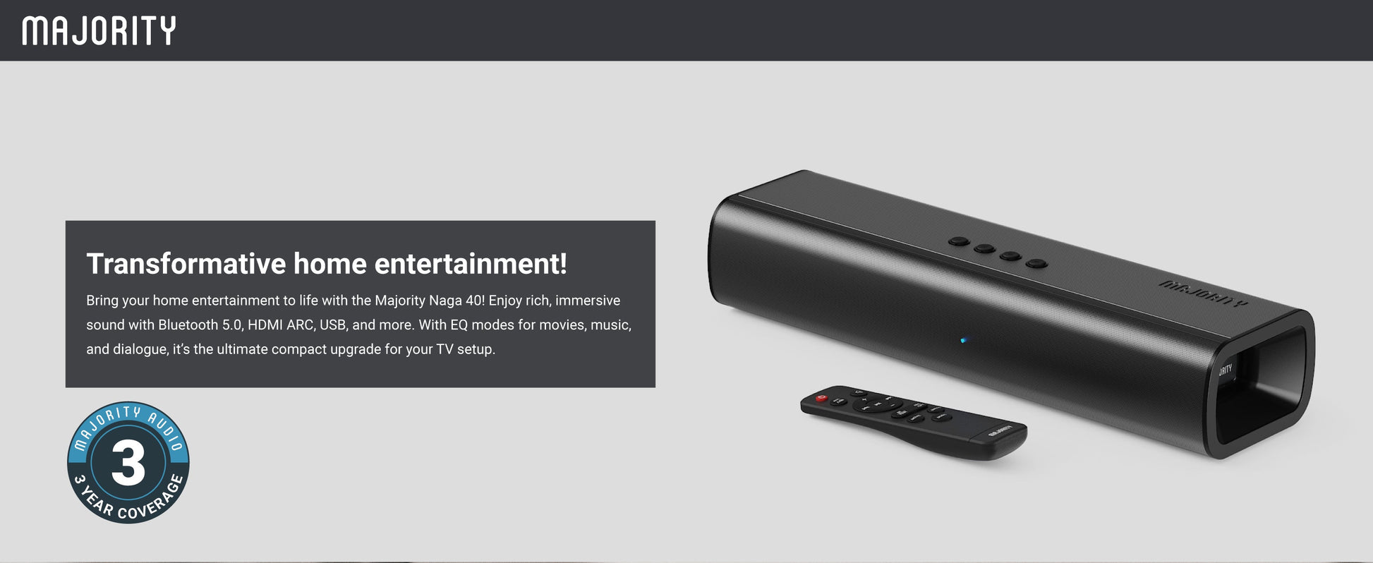 Majority Naga 40 Soundbar V398-MY-1000003027
