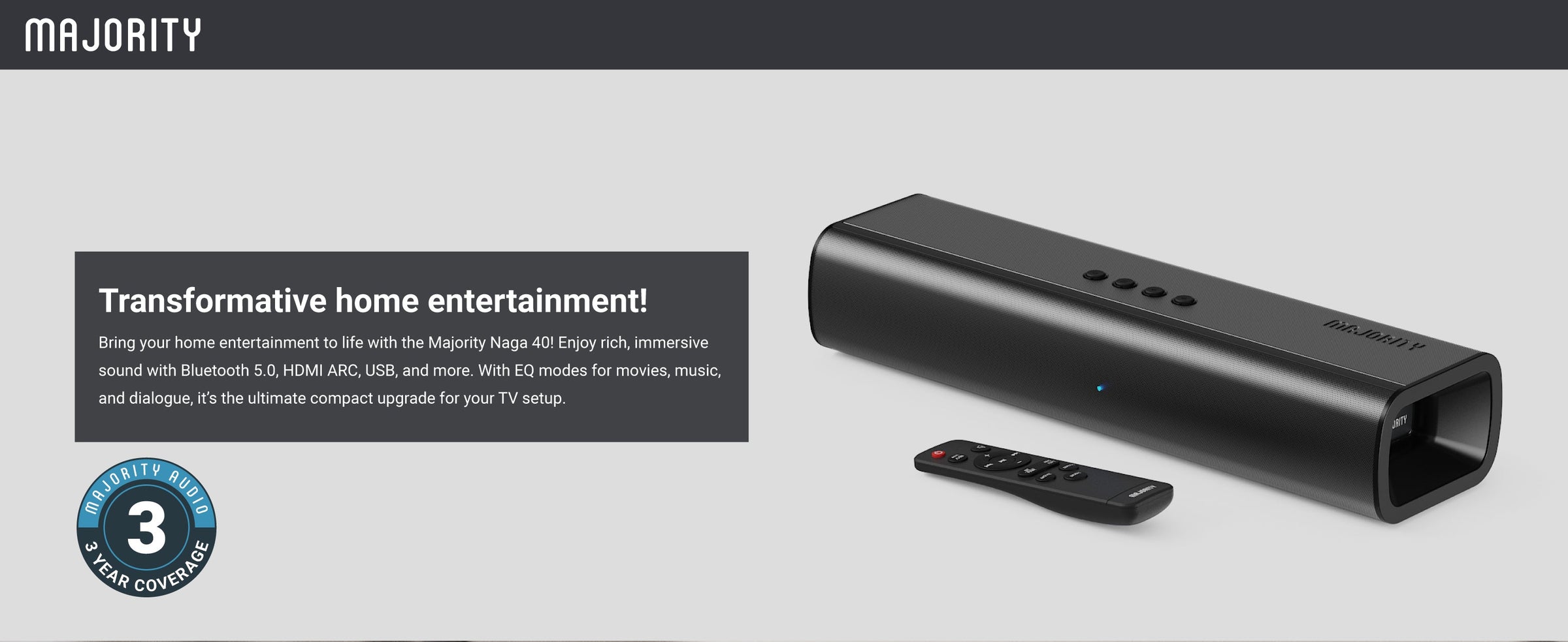 Majority Naga 40 Soundbar V398-MY-1000003027