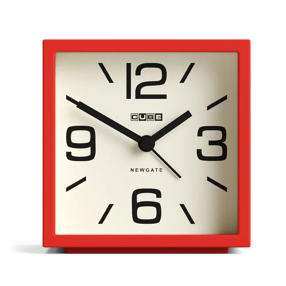 Newgate Cube Mantel Clock-Fire Engine Red V398-NG-ALMCUB252FER