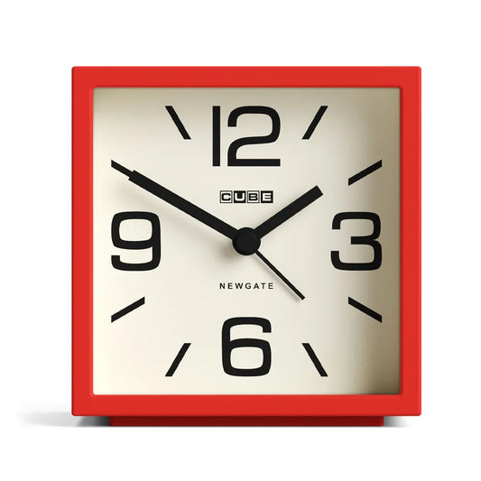 Newgate Cube Mantel Clock-Fire Engine Red V398-NG-ALMCUB252FER
