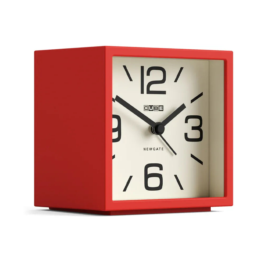 Newgate Cube Mantel Clock-Fire Engine Red V398-NG-ALMCUB252FER