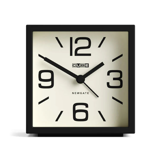 Newgate Cube Mantel Clock-Black V398-NG-ALMCUB252K