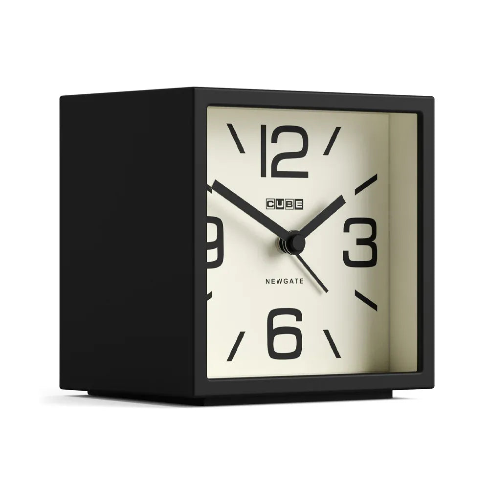 Newgate Cube Mantel Clock-Black V398-NG-ALMCUB252K