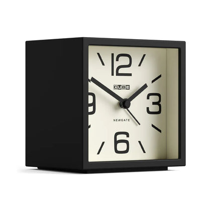 Newgate Cube Mantel Clock-Black V398-NG-ALMCUB252K