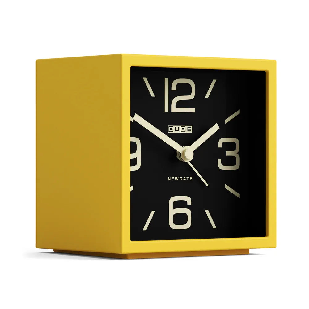 Newgate Cube Mantel Clock-Citrus Yellow V398-NG-ALMCUB358CY