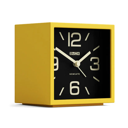 Newgate Cube Mantel Clock-Citrus Yellow V398-NG-ALMCUB358CY