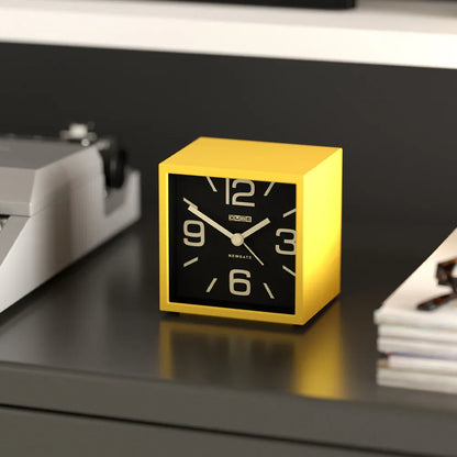 Newgate Cube Mantel Clock-Citrus Yellow V398-NG-ALMCUB358CY