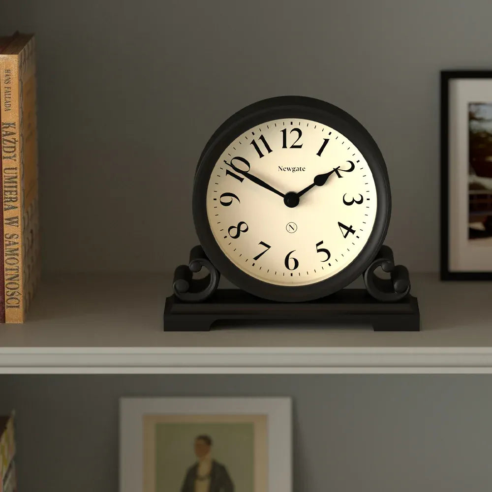 Newgate Divisadero Mantel Clock-Black V398-NG-MANDIV183K
