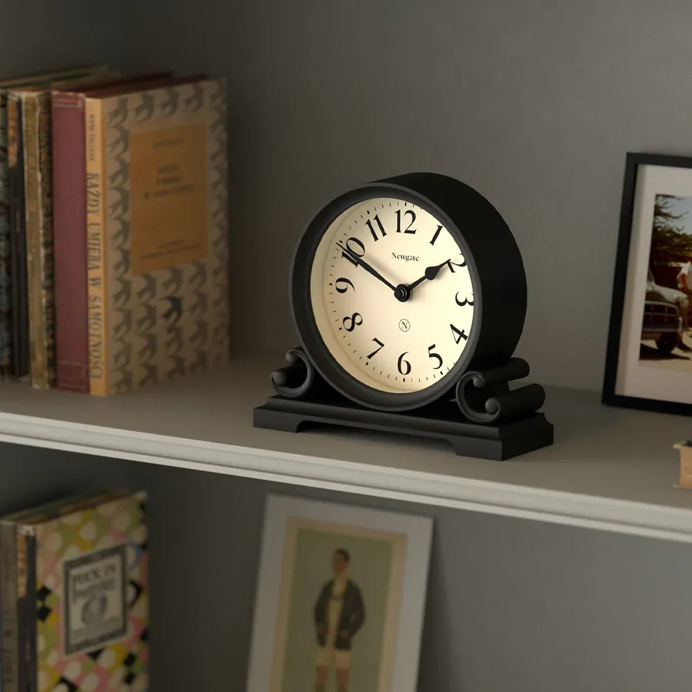 Newgate Divisadero Mantel Clock-Black V398-NG-MANDIV183K