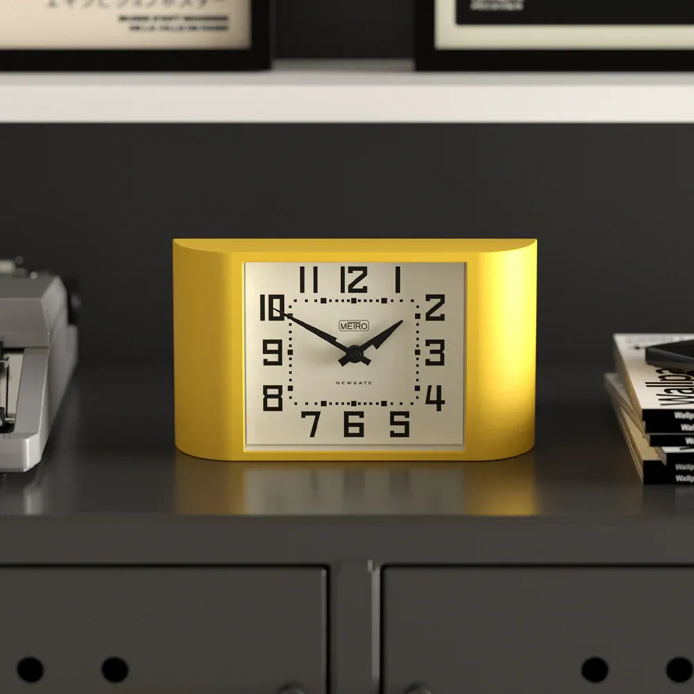 Newgate Mini Metro Mantel Clock-Yellow V398-NG-MANMMET3CY
