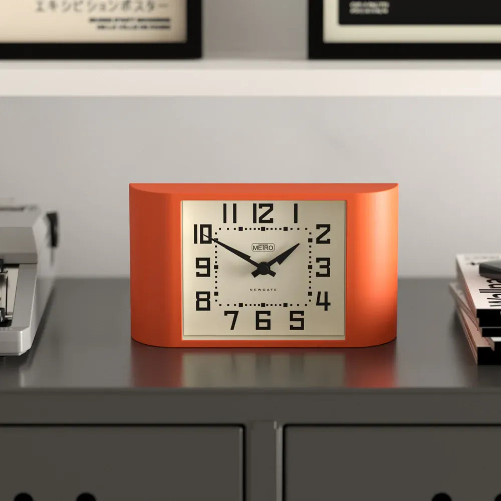 Newgate Mini Metro Mantel Clock-Pumpkin Orange V398-NG-MANMMET3PO