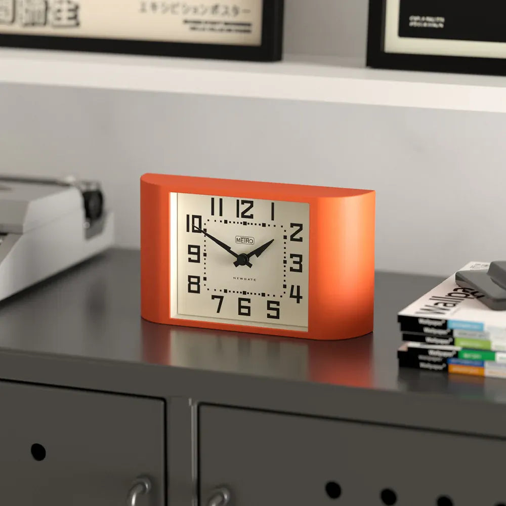 Newgate Mini Metro Mantel Clock-Pumpkin Orange V398-NG-MANMMET3PO