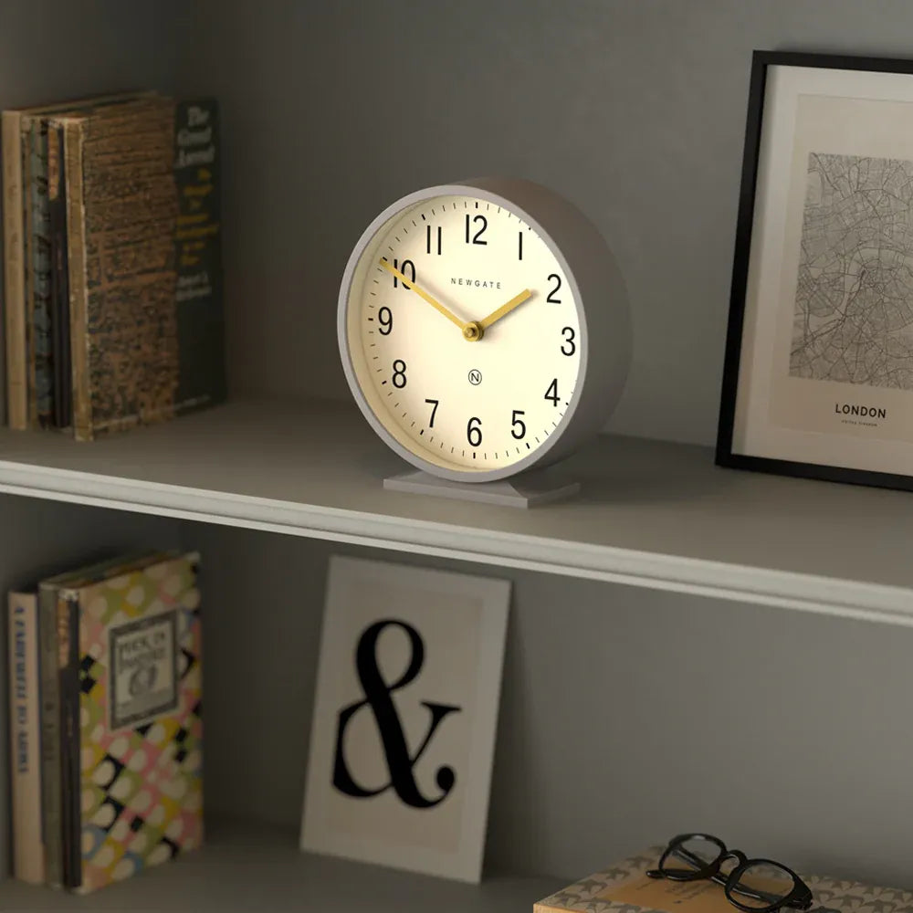 Newgate Q Mantel Clock-Clock Grey V398-NG-MANQ371CGY