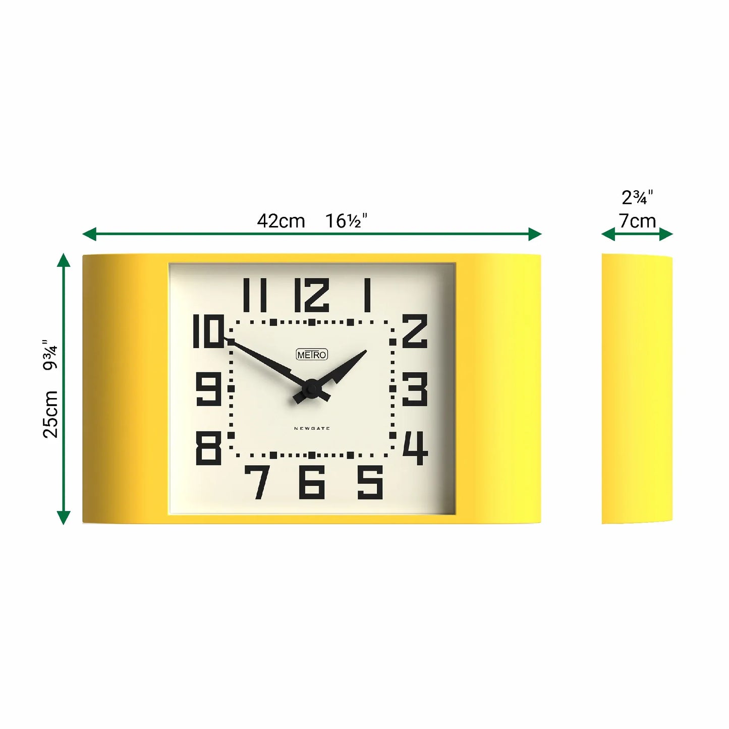 Newgate Metro Wall Clock-Yellow V398-NG-MET3CY