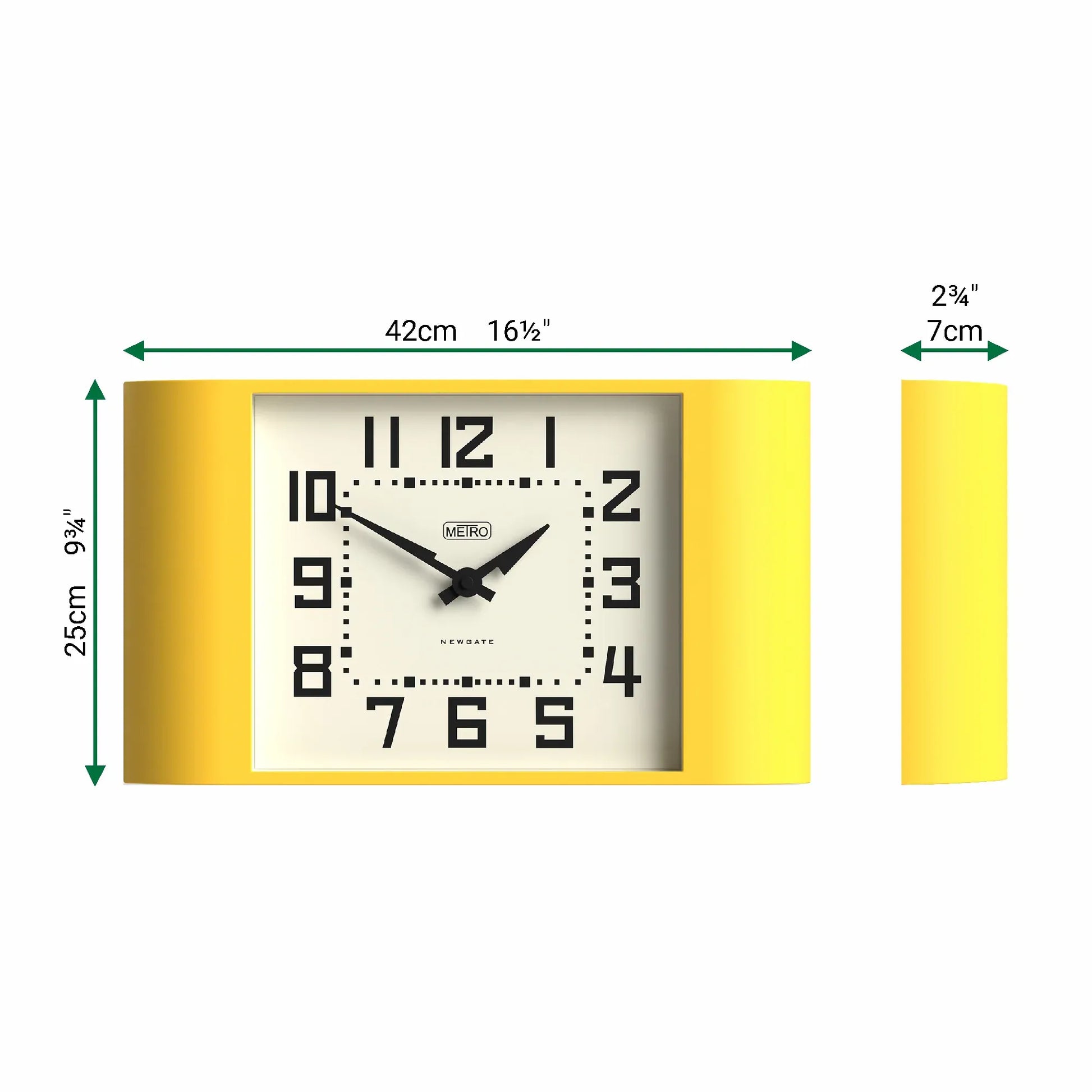 Newgate Metro Wall Clock-Yellow V398-NG-MET3CY