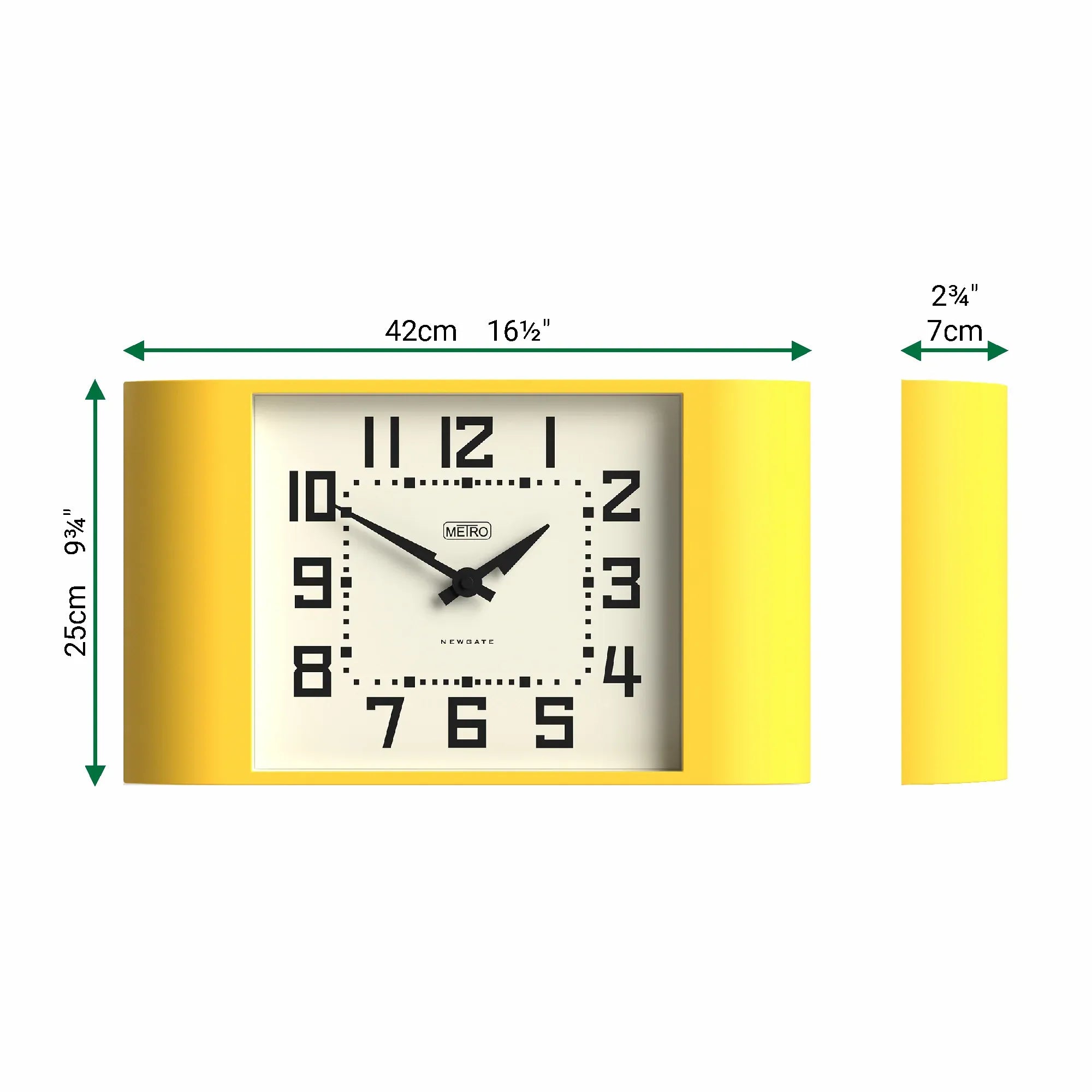 Newgate Metro Wall Clock-Yellow V398-NG-MET3CY
