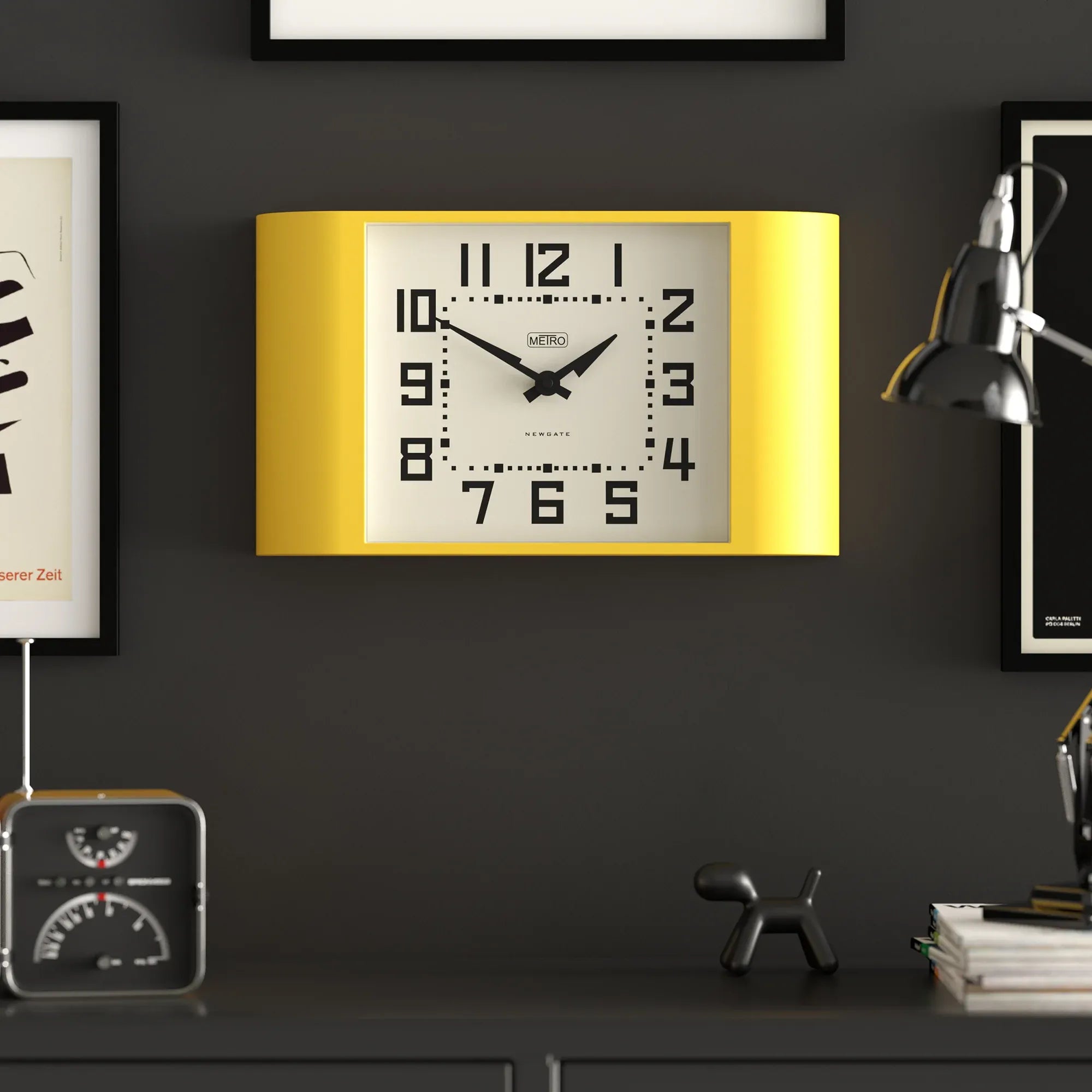 Newgate Metro Wall Clock-Yellow V398-NG-MET3CY