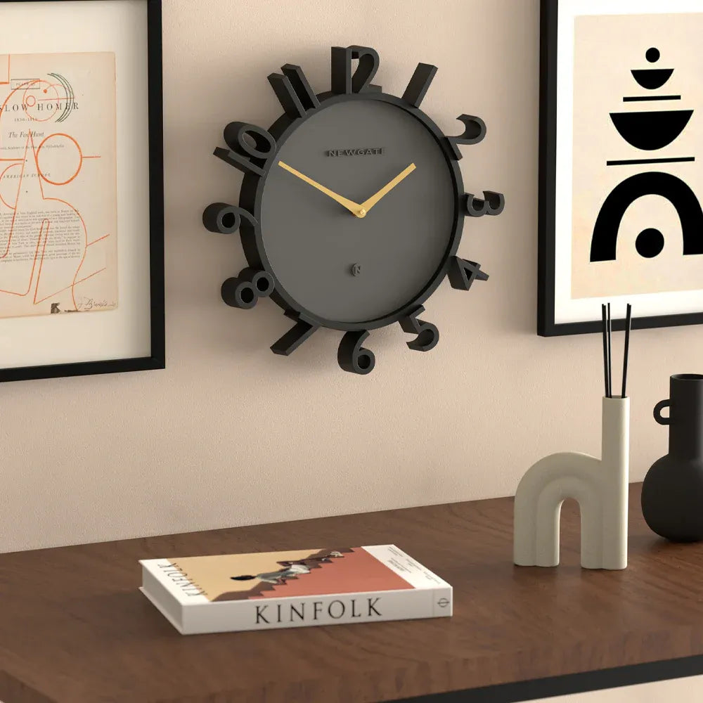 Newgate Monorail Wall Clock-Black V398-NG-MRAIL-K