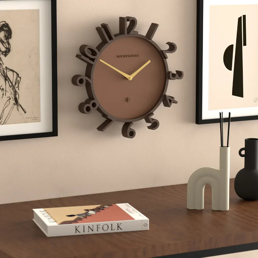 Newgate Monorail Wall Clock-Brown V398-NG-MRAIL-MB