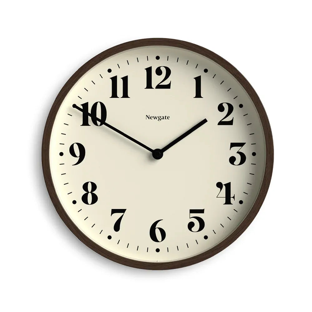 Newgate Number Four Theatre Wall Clock-Faux Dark Wood V398-NG-NUMFOU240DFW