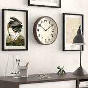 Newgate Number Four Theatre Wall Clock-Faux Dark Wood V398-NG-NUMFOU240DFW