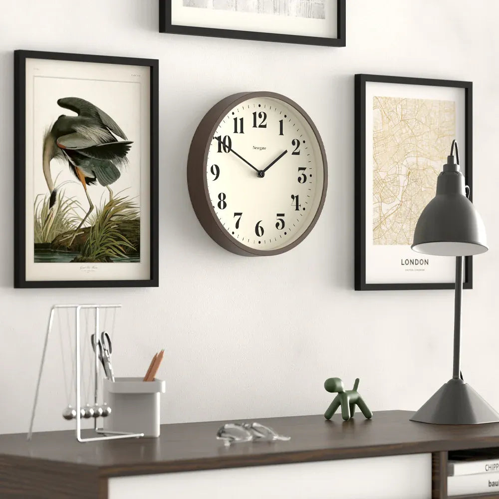 Newgate Number Four Theatre Wall Clock-Faux Dark Wood V398-NG-NUMFOU240DFW
