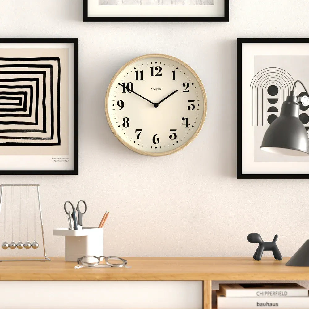 Newgate Number Four Theatre Wall Clock-Faux Wood V398-NG-NUMFOU240MFW