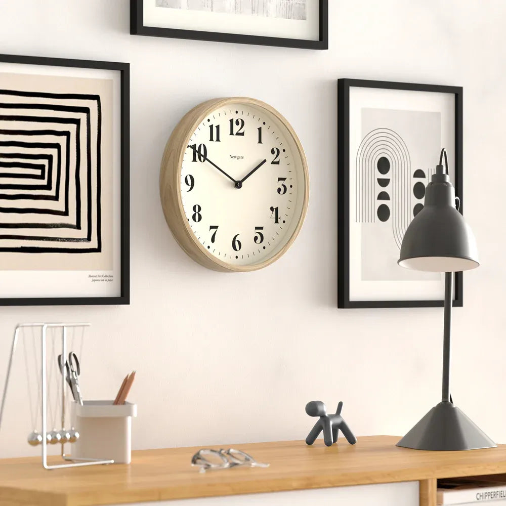 Newgate Number Four Theatre Wall Clock-Faux Wood V398-NG-NUMFOU240MFW
