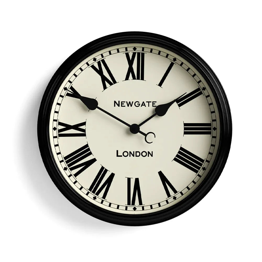 Newgate Spitalfields Wall Clock-Black V398-NG-SPIT16K