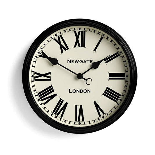 Newgate Spitalfields Wall Clock-Black V398-NG-SPIT16K