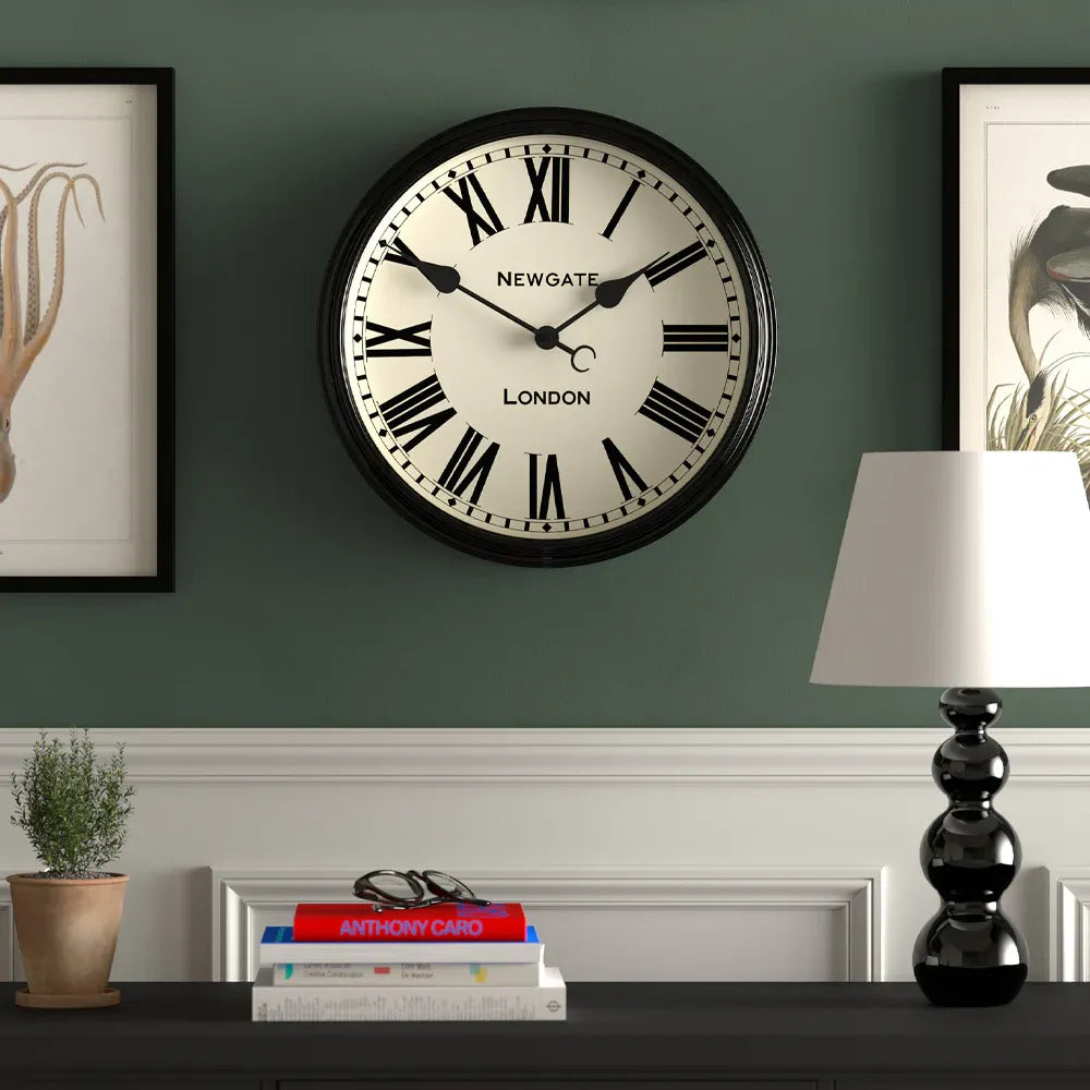 Newgate Spitalfields Wall Clock-Black V398-NG-SPIT16K