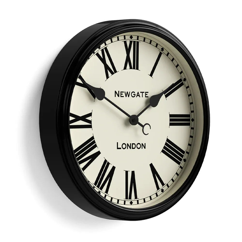 Newgate Spitalfields Wall Clock-Black V398-NG-SPIT16K