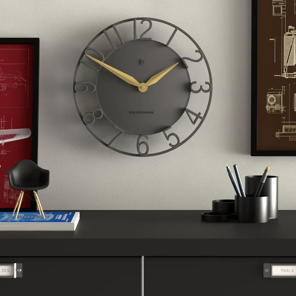 Newgate Time Traveller Wall Clock-Grey V398-NG-TIMET-BGY