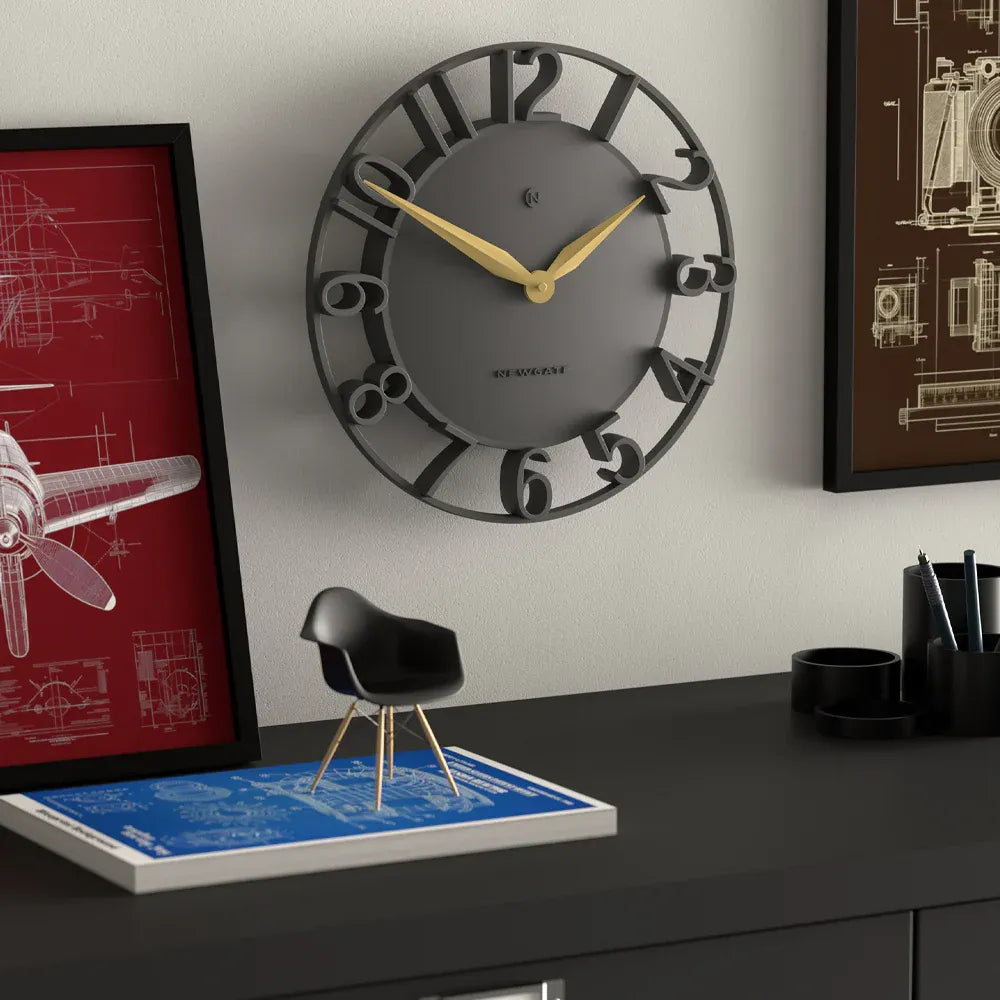 Newgate Time Traveller Wall Clock-Grey V398-NG-TIMET-BGY