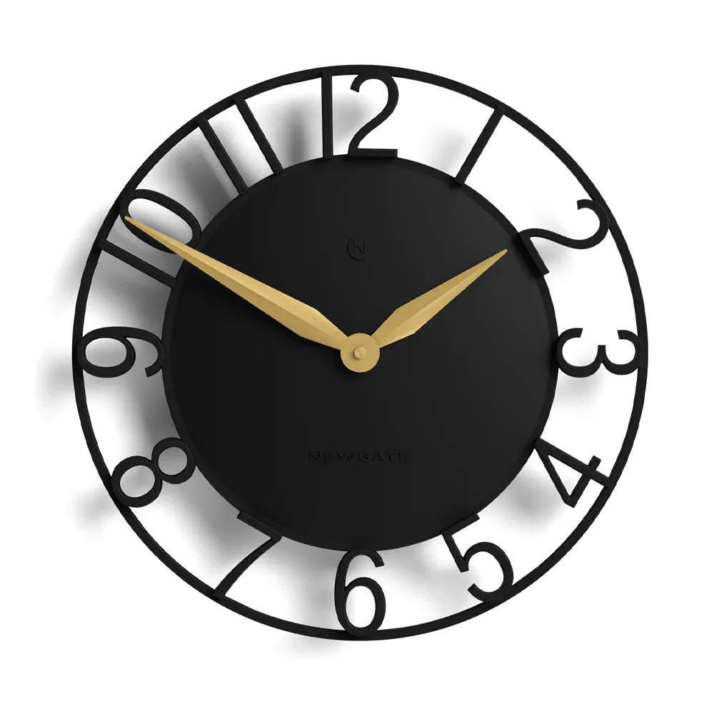 Newgate Time Traveller Wall Clock-Black V398-NG-TIMET-K
