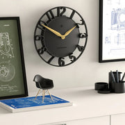 Newgate Time Traveller Wall Clock-Black V398-NG-TIMET-K