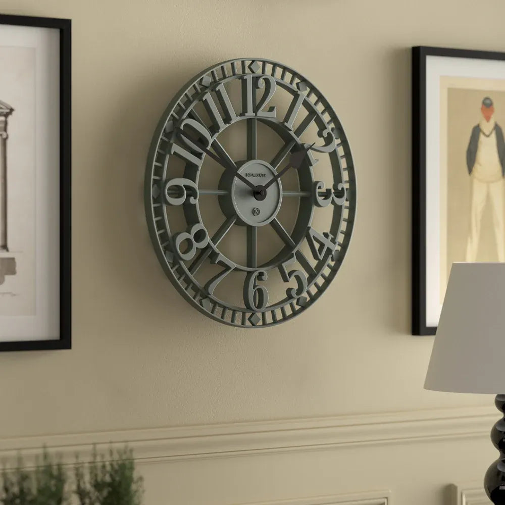 Newgate Warehouse Wall Clock-Asparagus Green V398-NG-WAREH-ASG