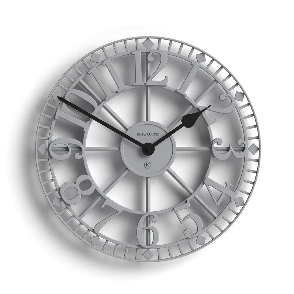 Newgate Warehouse Wall Clock-Clockwork Grey V398-NG-WAREH-CGY